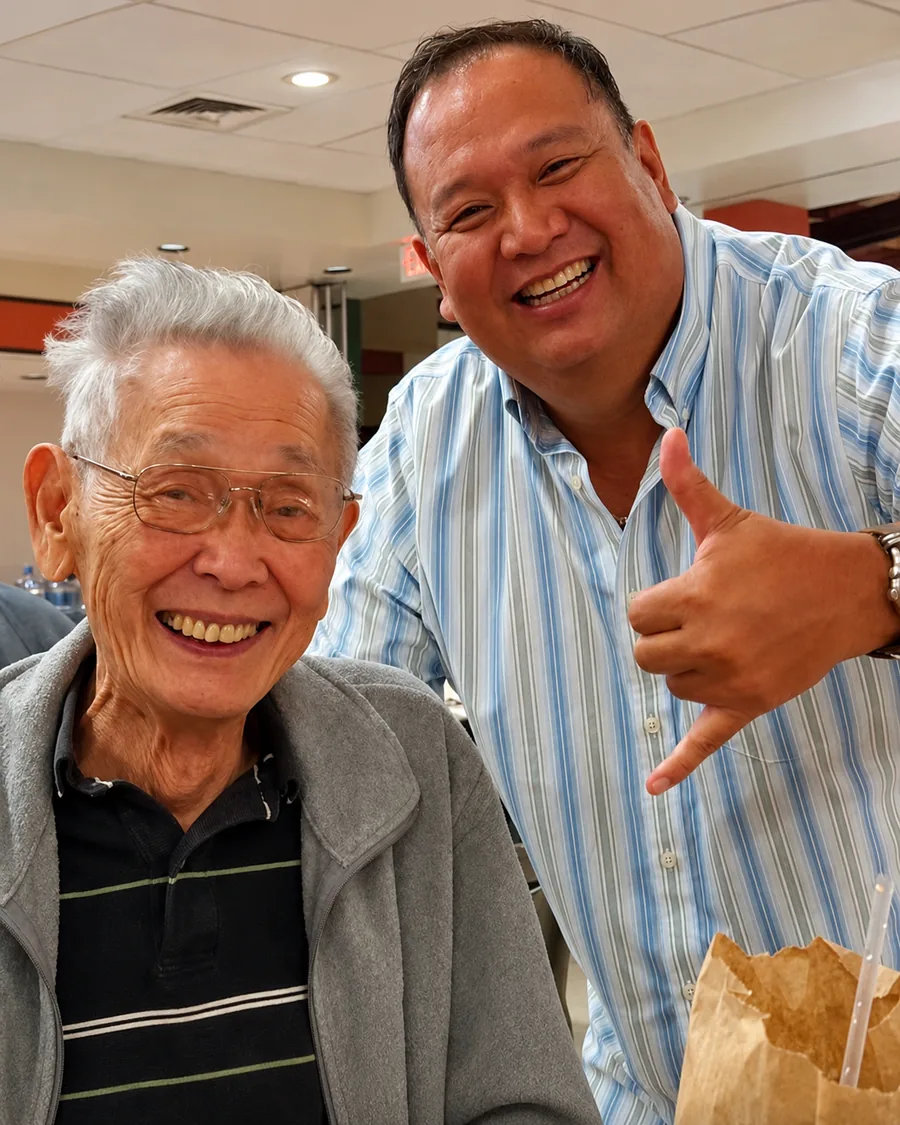 Glenn N. with his father